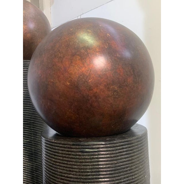 Fiberglass Fountain with Rotating Copper Balls by Ravi Shing, 1990 For Sale - Image 15 of 18
