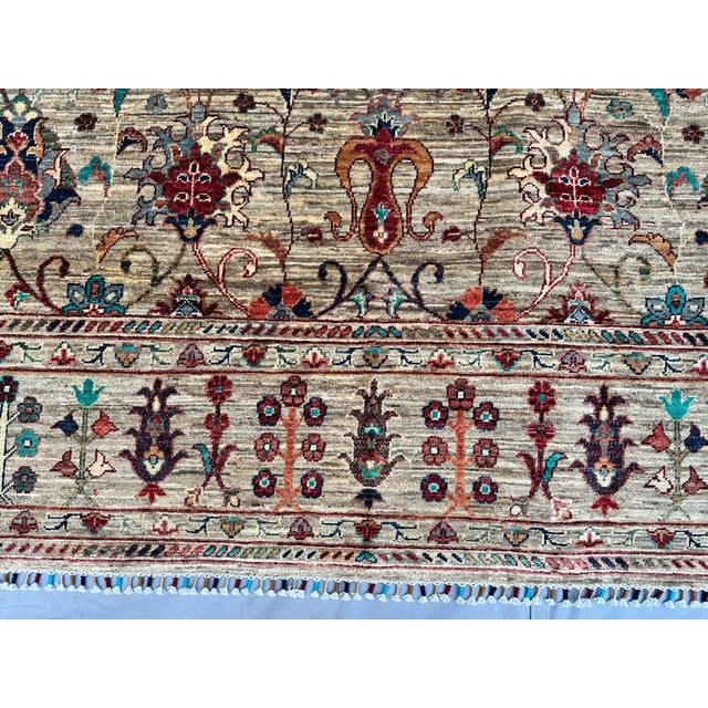 Hand-Knotted Afghan Sultanabad Chobi Wool Area Rug - 7'11" X 11'6" For Sale - Image 9 of 11