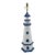 Vintage Blue and White Nautical Lighthouse Table Lamp For Sale