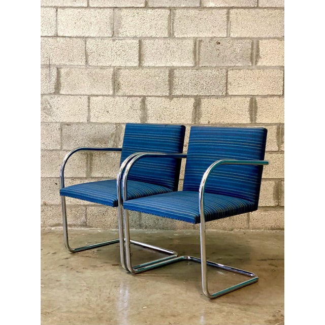 Royal Blue Vintage Midcentury Knoll Tubular Brno Chairs - a Pair For Sale - Image 8 of 9