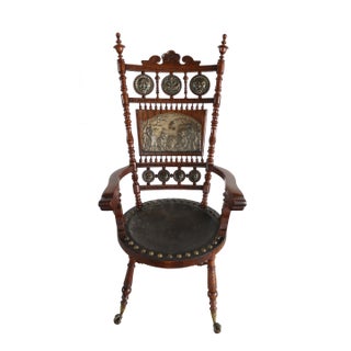 Merklen Brothers Attributed Oak Chair For Sale