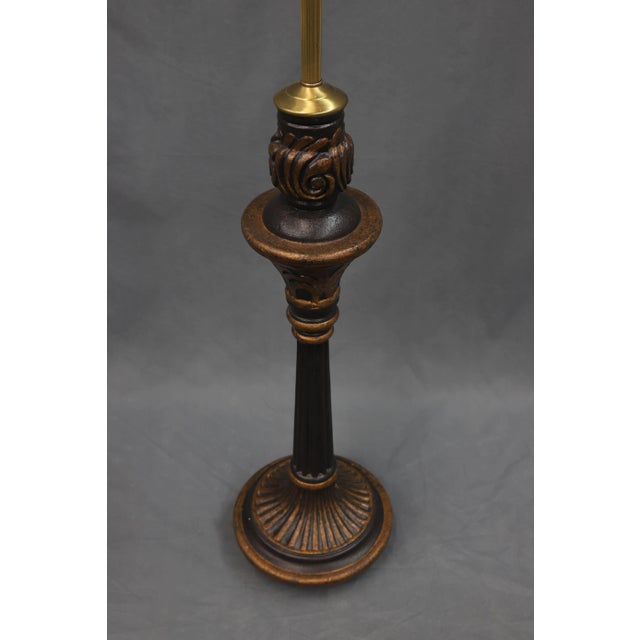 Vintage Floor Lamp With Bronze Color Knob Design For Sale - Image 4 of 5