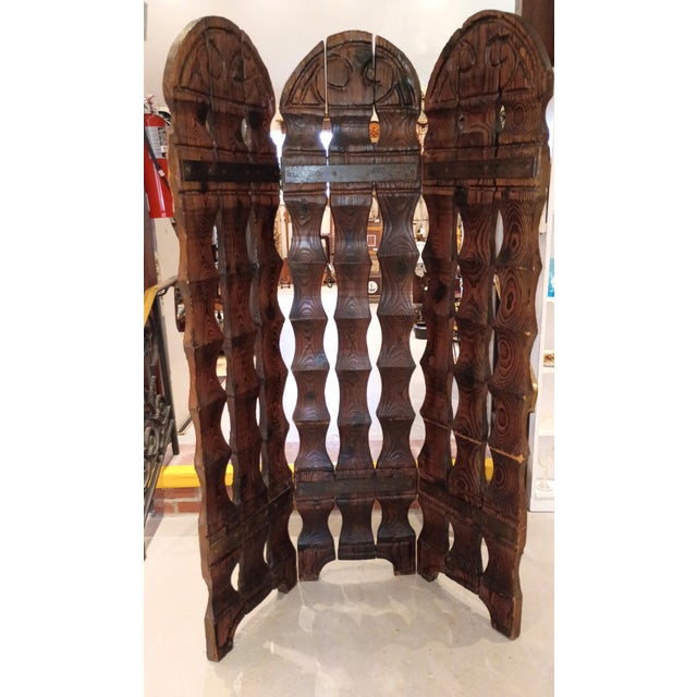 Mid-Century Modern Witco Midcentury Modern Wood Brutalist Room Divider For Sale - Image 3 of 11