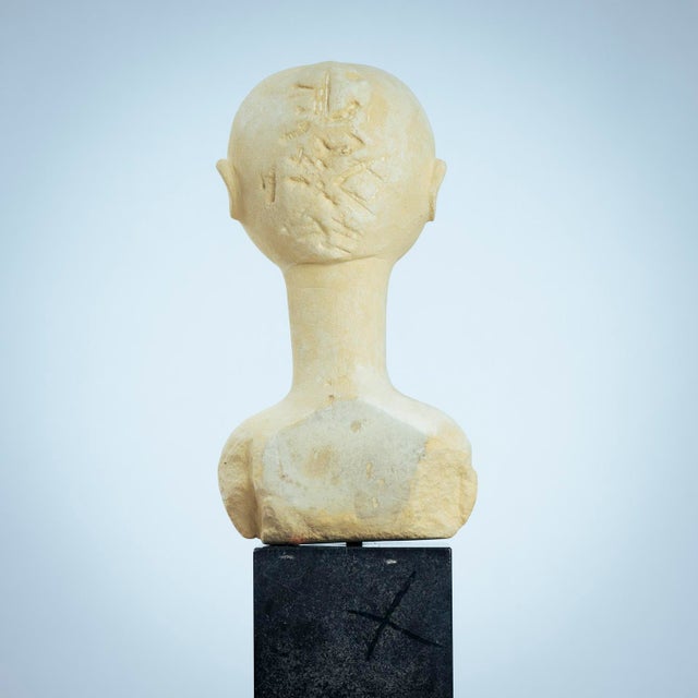 Modernist Bust Sculpture of a Woman, 1980s, Sandstone For Sale - Image 4 of 18