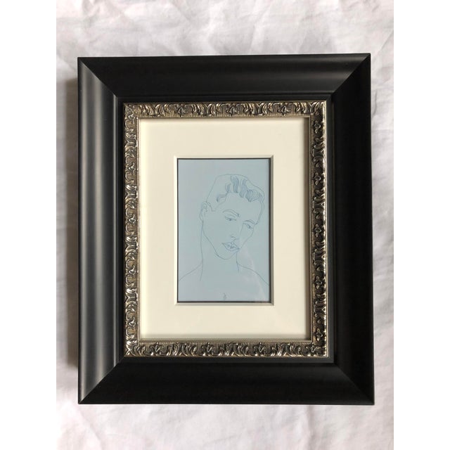 2000 - 2009 Andy Warhol Male Figure Postcard Print in Black and Silver Frame For Sale - Image 5 of 5