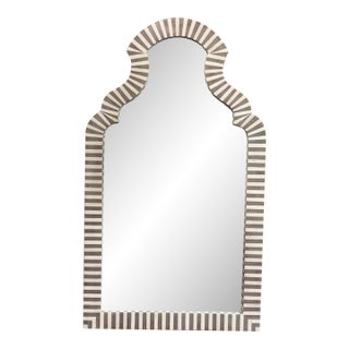 Made Goods Modern Faux White Bone Jonah Wall Mirror For Sale