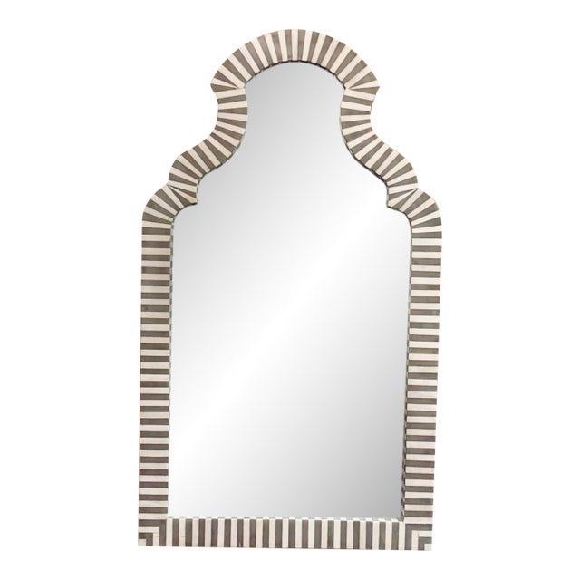 Made Goods Modern Faux White Bone Jonah Wall Mirror For Sale