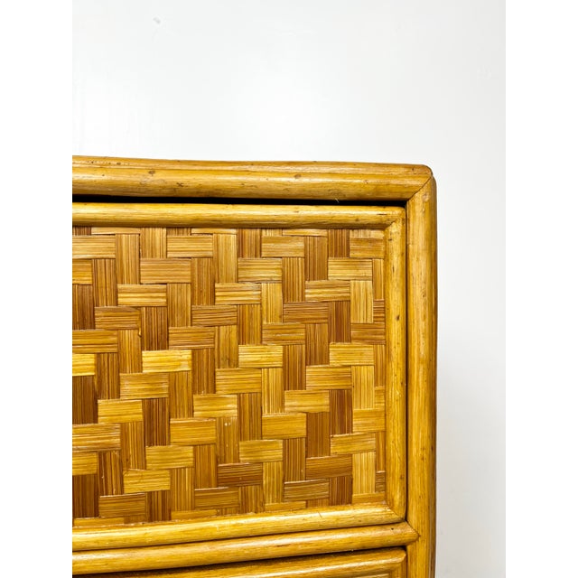 Vintage Woven Rattan 3 Drawer Chest For Sale - Image 9 of 12