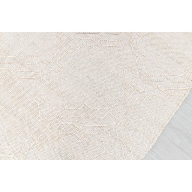 Bohemian White Jute Flatweave Rug Hand Woven, Boho Scandinavian Decor 8x10Ft. For Sale - Image 11 of 12