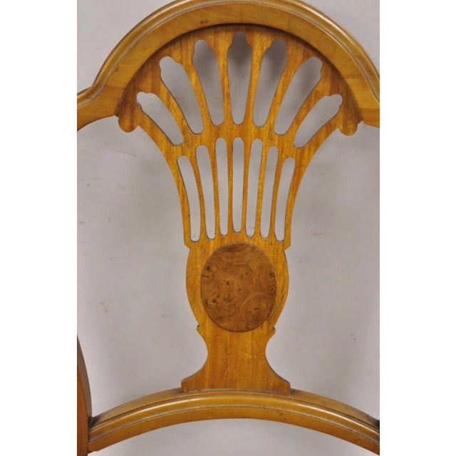 Wood Mid 20th Century Vintage Joerns Bros Art Deco Walnut Fan Back Vanity Side Chair For Sale - Image 7 of 10