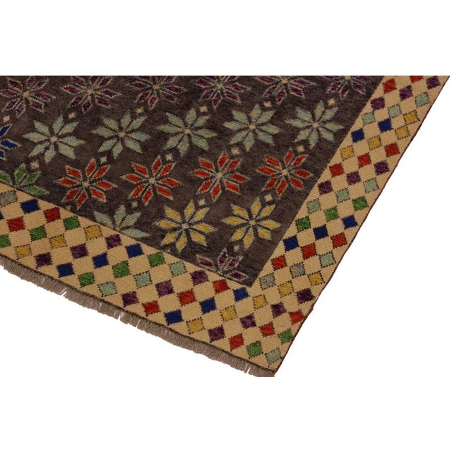 Contemporary 1990s Boho Chic Balouchi Gray/Ivory Wool Rug - 4'11 X 6'5 For Sale - Image 3 of 8