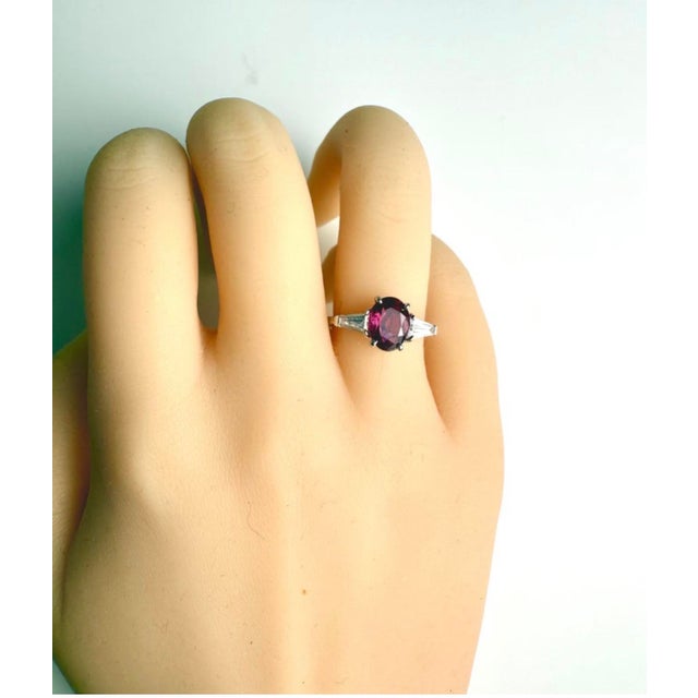 Red Platinum Gia Certified 2.09 Carat Ruby and Diamond Cocktail Ring, Size 5 For Sale - Image 8 of 8