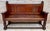 Neoclassical Antique Spanish Oak Bench With Paneled Back and Turned Legs For Sale - Image 3 of 14