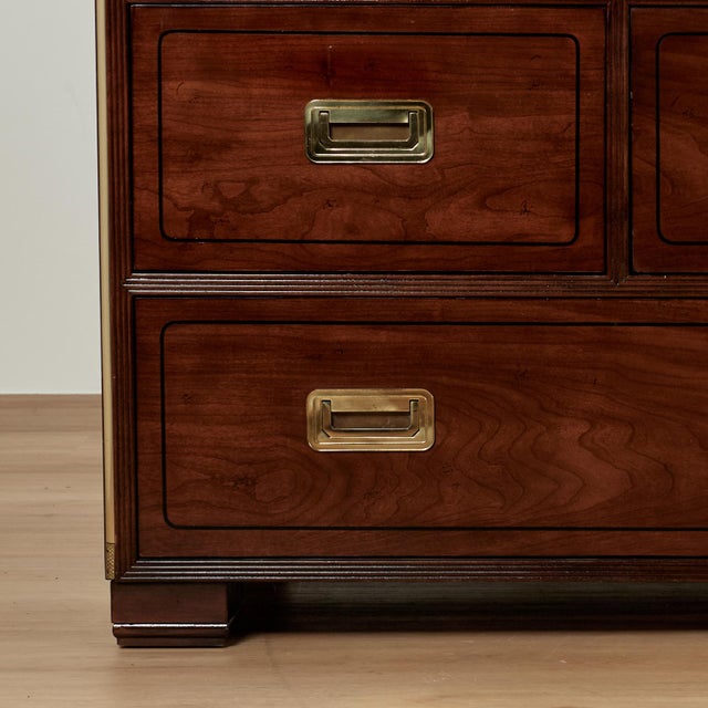 Vintage Campaign Style Chest or Dresser by Baker For Sale In West Palm - Image 6 of 17