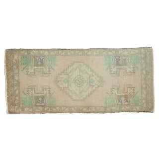 Vintage Distressed Oushak Rug Runner - 1'7" X 3'7" For Sale