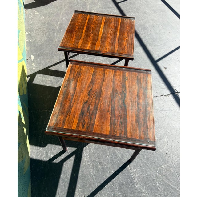 Scandinavian Rosewood End Table Pair by Brode Blindheim for Sykkylven For Sale In Tampa - Image 6 of 14