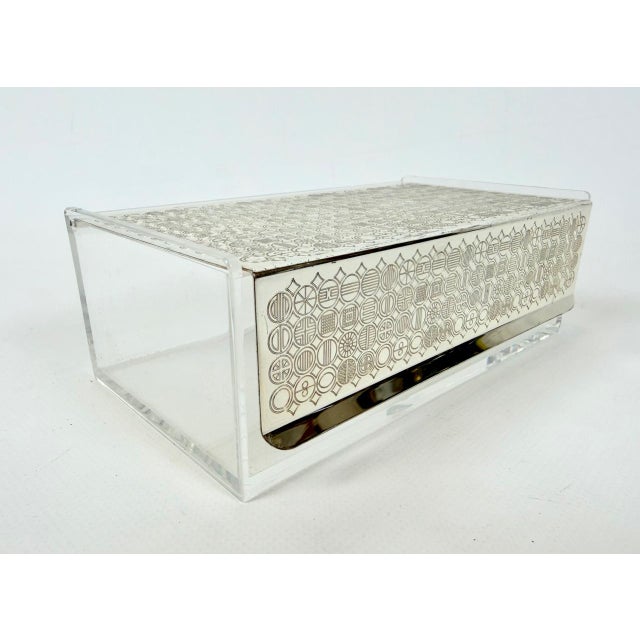 Postmodern Silver Plated and Acrylic Glass Vanity Box from WMF, 1980s, in Flawless conditions. Designed 1970 to 1979 This...