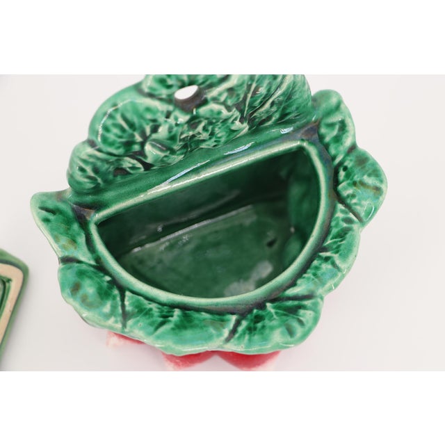 Ceramic 1940s Majolica Ceramic Radish Salt Container, Portuguese For Sale - Image 7 of 11
