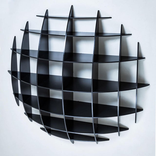 Convex Black Wall Shelf Tyco by Manfredo Massironi for Nikol International, 1970s For Sale - Image 3 of 10