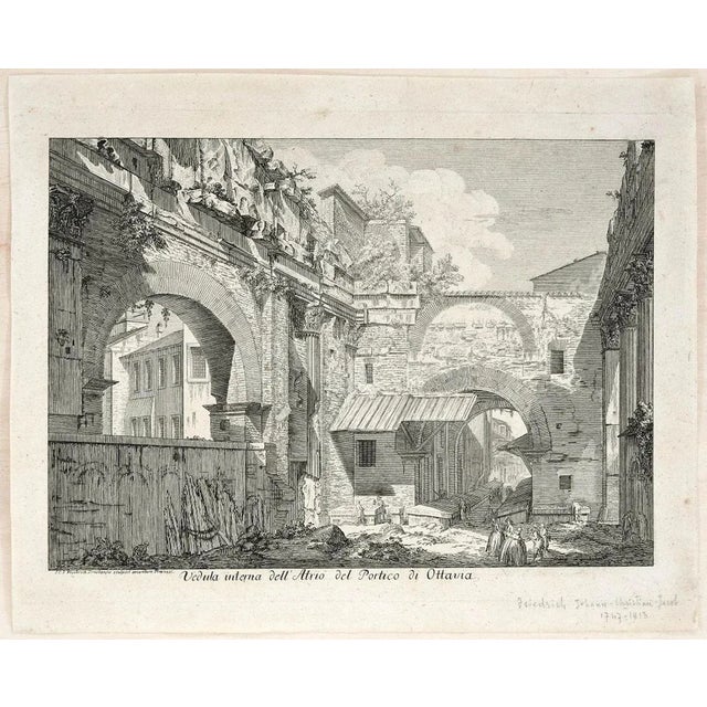 La Veduta interna dell’Atrio del Portico d’Ottavia - Etching After G.B. Piranesi Late 18th Century For Sale - Image 3 of 3
