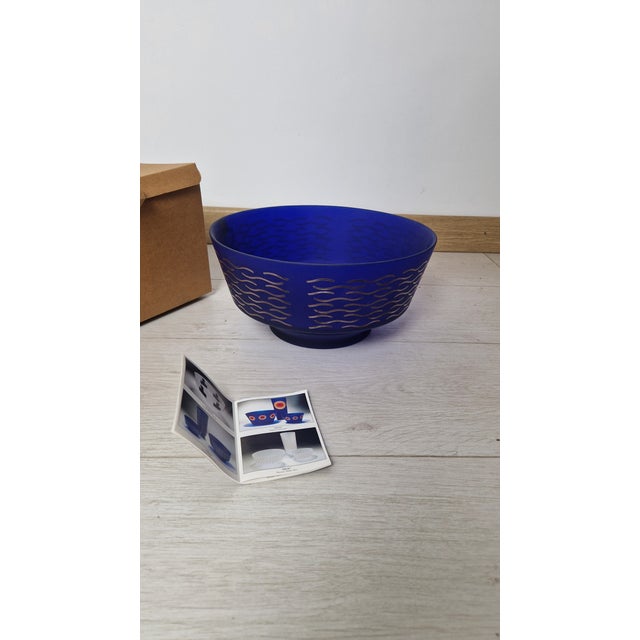 Dalga Bowl in Blue Blown Glass by Koz for Sottsass Associati, 1990s For Sale - Image 10 of 13