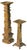 Contemporary Vintage Brutalist Gilt Faux Bois Sculptural Candleholders, Graduated Pair For Sale - Image 3 of 12