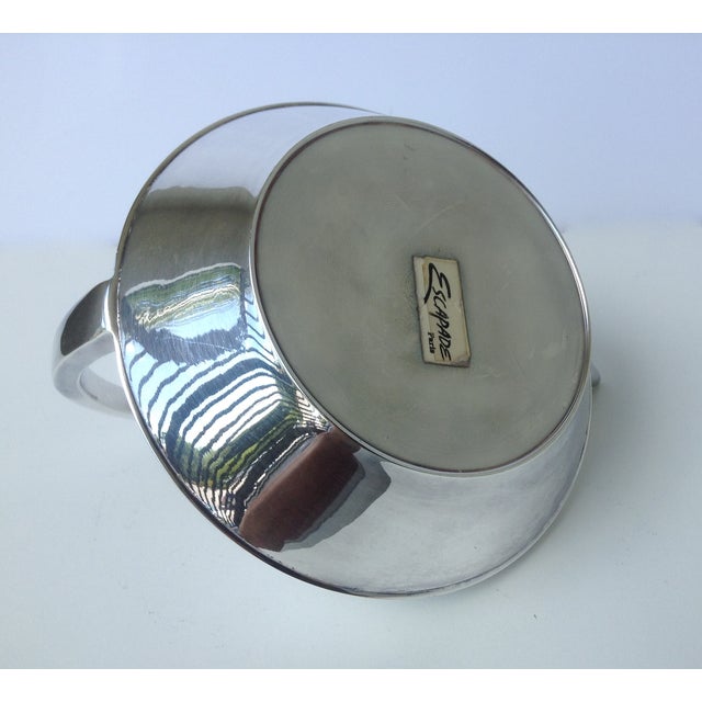Metal Mid-Century Modernist French "Escapade" Silver Plate Coffee & Sugar - a Pair For Sale - Image 7 of 11