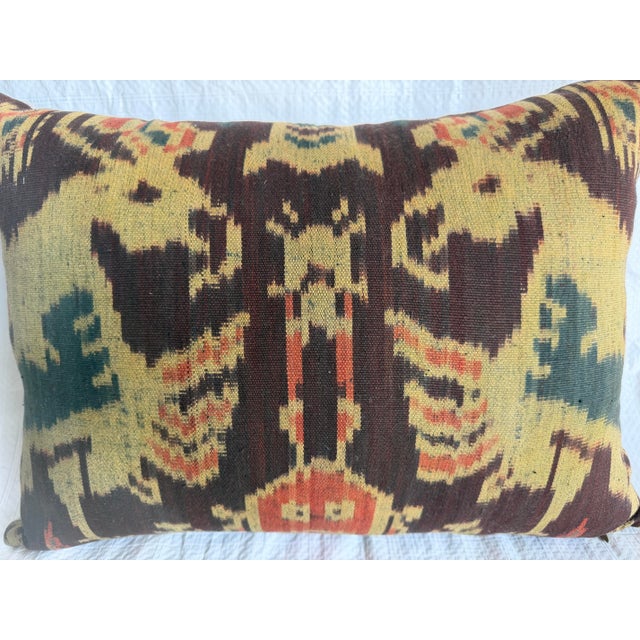 19th Century Antique Central Asian Ikat Pillow, Circa 1850 For Sale - Image 5 of 7