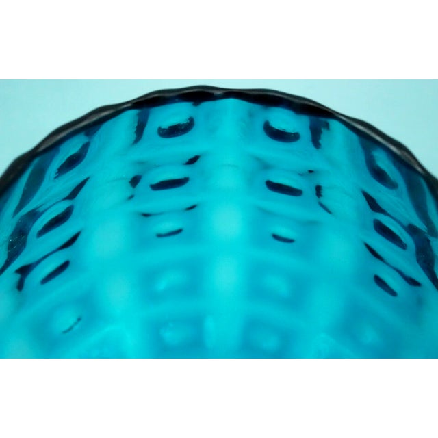 Large Vintage Blue Glass Cup Vase, 1970s For Sale - Image 11 of 18