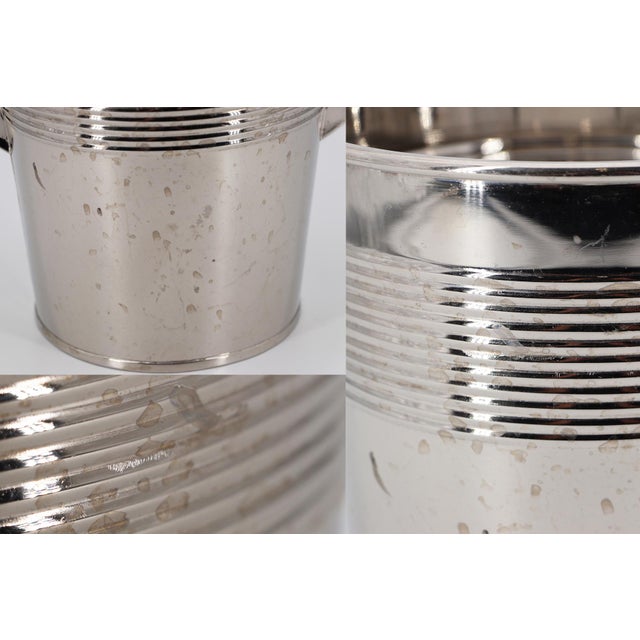 Metal 1930s Stunning French Art Deco Ice Bucket For Sale - Image 7 of 11