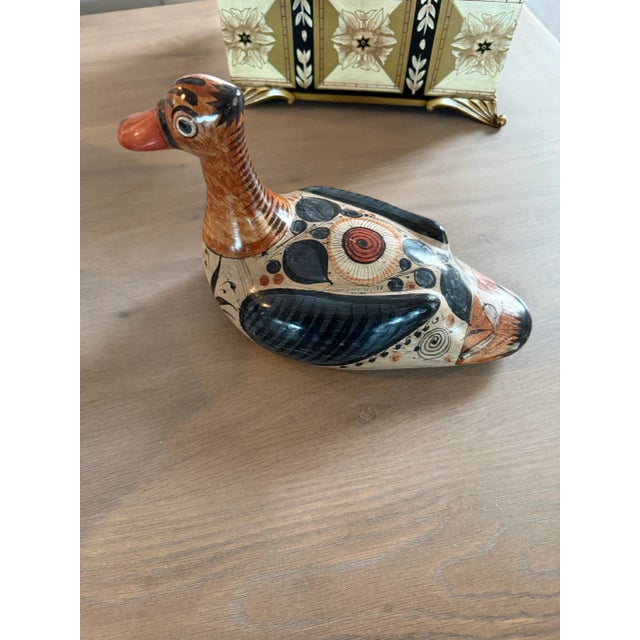 Tan Large Vintage Tonala Pottery Duck For Sale - Image 8 of 12