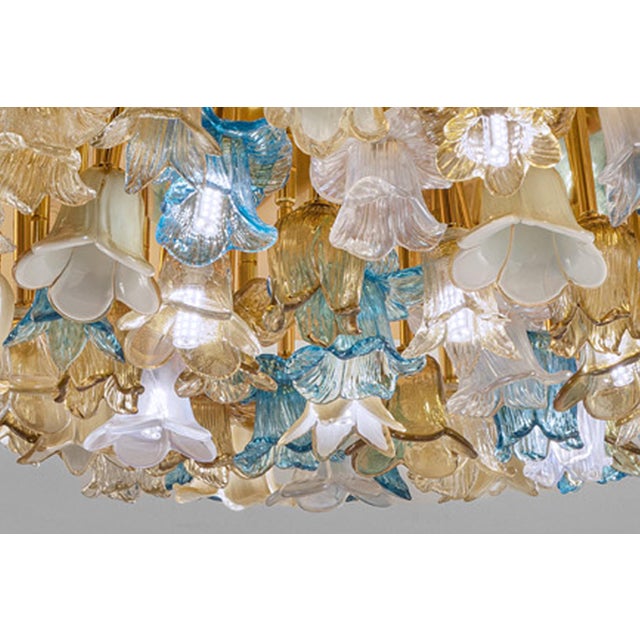 2020s Lively Floreal Multicolor Murano Glass Gold Flushmount For Sale - Image 5 of 5