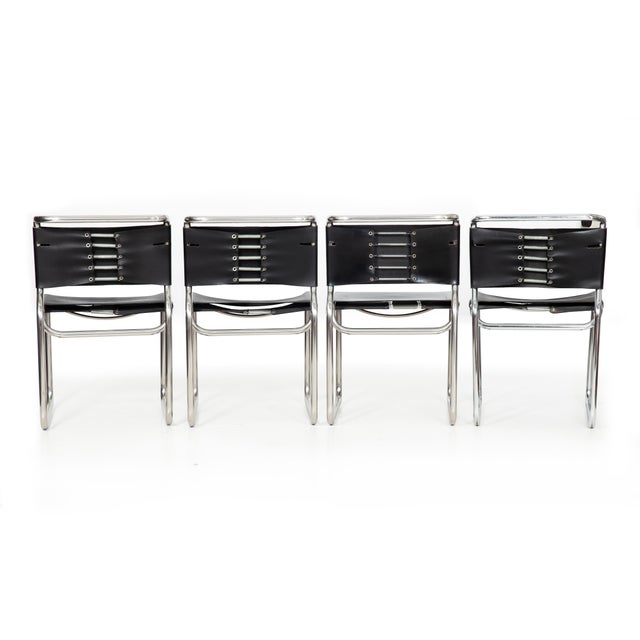 1970s Set of 4 Mid Century Modern “Ch66" Dining Chairs by Nicos Zographos For Sale - Image 5 of 17