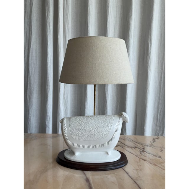 Vintage Ceramic Sheep Table Lamp, Italy, 1970s For Sale - Image 15 of 15