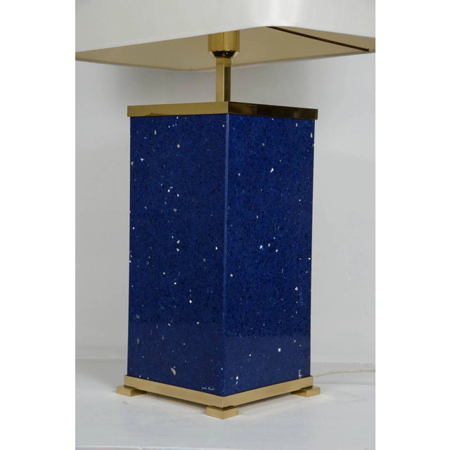 Metal Blue Stone Lamps from Enzo Missoni, 1970s, Set of 2 For Sale - Image 7 of 9