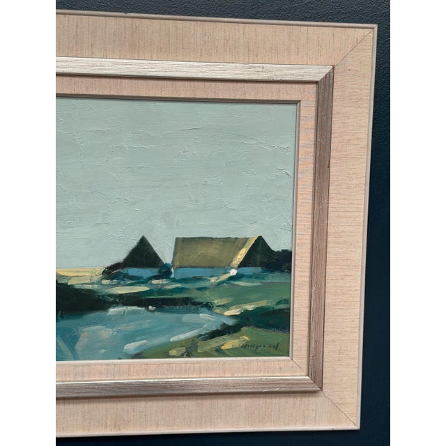 Bengt Hillgrund, Farm by the Lake, 1950s, Oil Painting on Canvas, Framed For Sale - Image 17 of 18