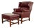 Hancock & Moore Chippendale Wingback Leather Lounge Chair With Ottoman For Sale