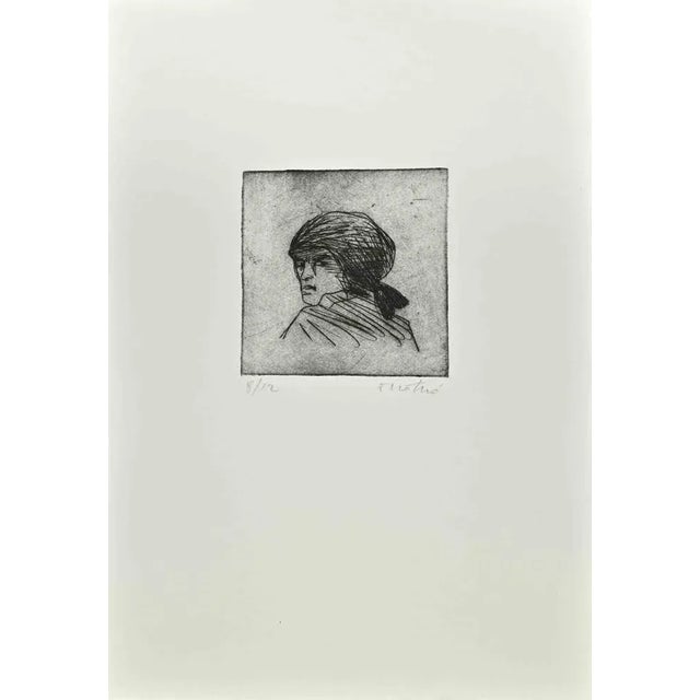Woman of Calabria is an Etching realized by Enotrio Pugliese in 1963. Limited edition of 12 copies numbered and signed by...