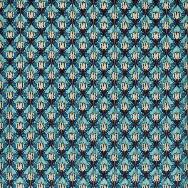 Morris & Co Tulip & Bird Fabric in Opal & Sea Foam - a Sample For Sale