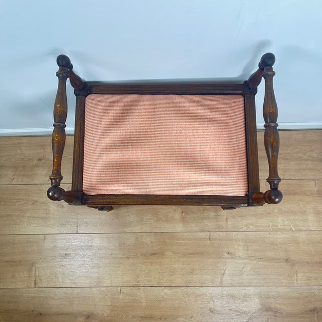 Wood Small Traditional English Bench with Side Armrests, 1950s For Sale - Image 7 of 9
