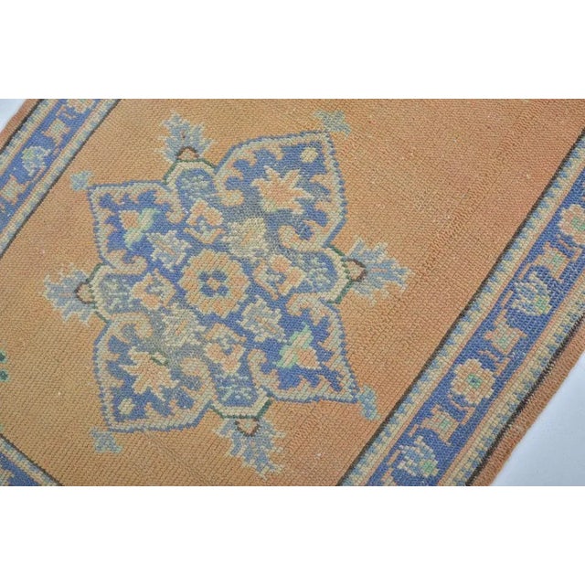 Oushak Handknotted Wool Runner Rug, in Flawless conditions. Designed 1960 to 1969