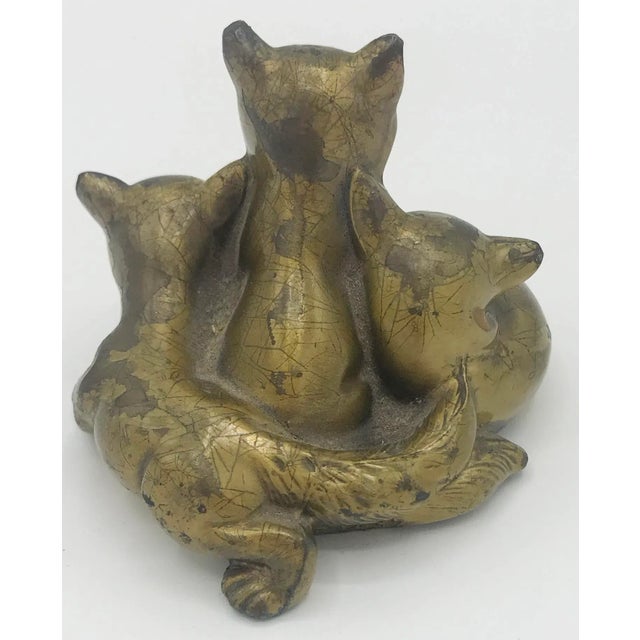 Mid 20th Century Brass Fox Cub Paper Weight* For Sale - Image 5 of 5