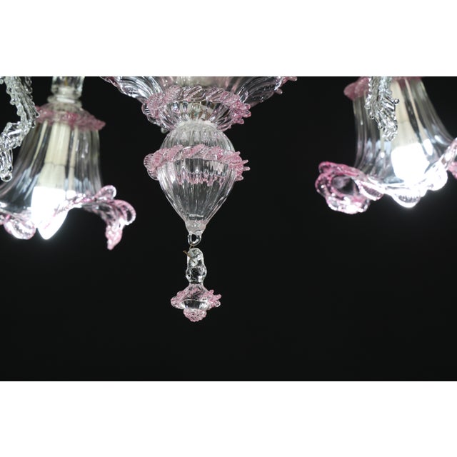 Vintage Venetian Chandelier, Pink Murano Glass, 1960s For Sale - Image 9 of 16