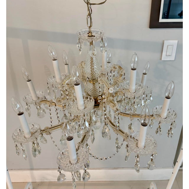 Traditional Maria Theresia Style Crystal Chandelier - 12 Lights For Sale - Image 4 of 9