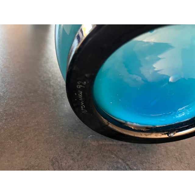 1990s Vintage Vase in Blue from Venini, 1990s For Sale - Image 5 of 10