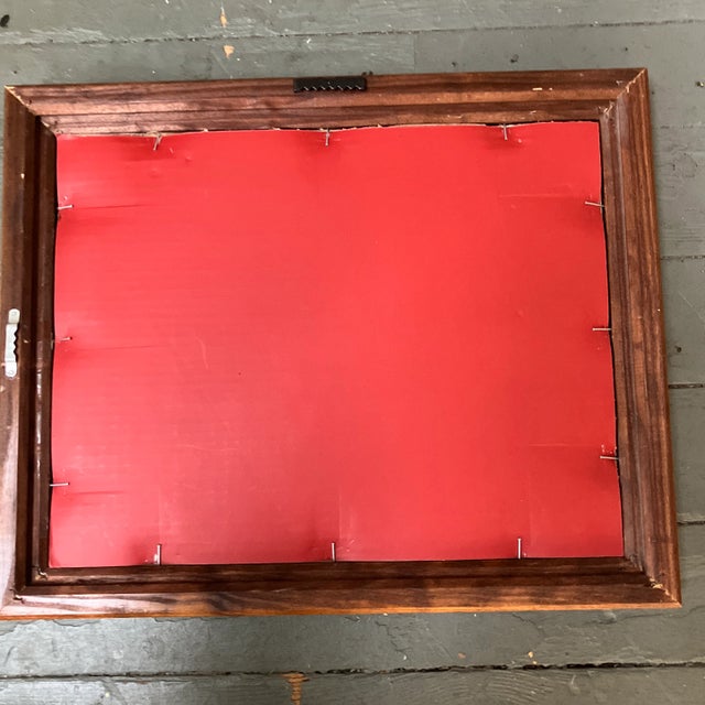 1970’s Original Fish Still Life Watercolor Painting Vintage Oak Frame For Sale - Image 4 of 4