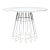 Round White Dining Table With Knoll-Style Wire Base For Sale