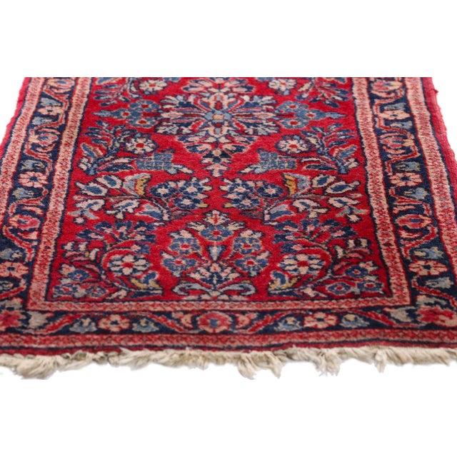 Antique Red Persian Sarouk Rug, 01'07 X 03'05 For Sale - Image 4 of 10