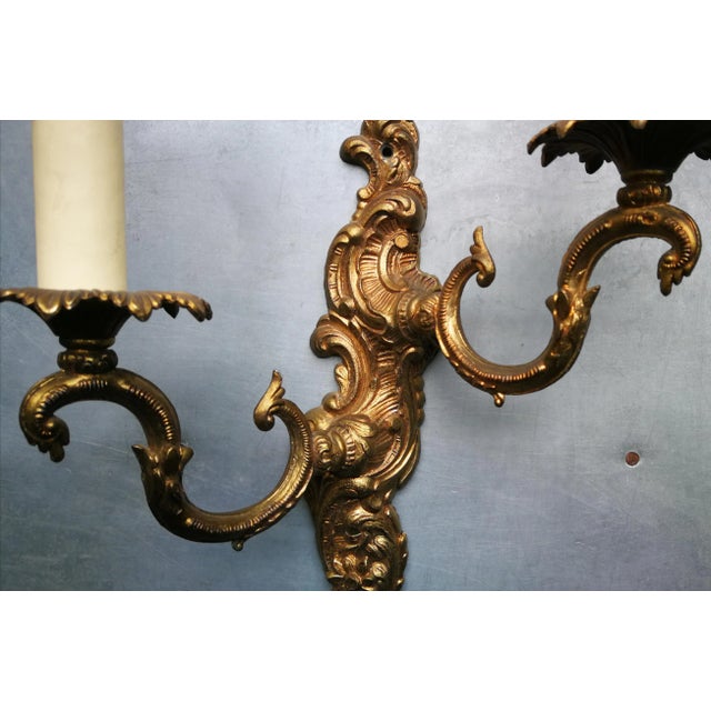 Metal Vintage German Brass and Plastic Sconce, 1970s For Sale - Image 7 of 9