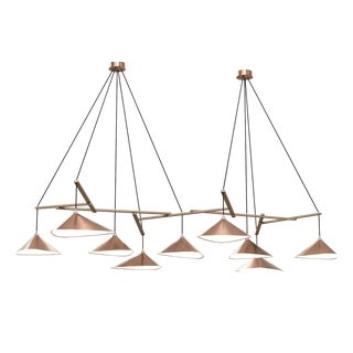Emily Group of Nine Pendant Light in Copper Semi-Matte by Daniel Becker for Moss Objects For Sale